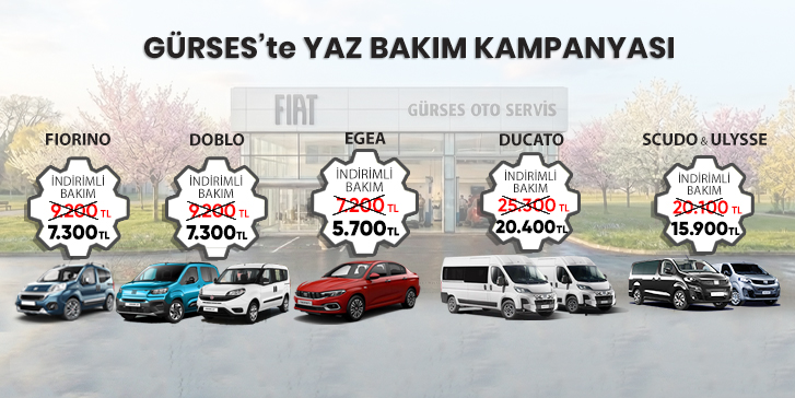 5.700 TL'den başlayan yaz bakım fırsatları Gürses'te!