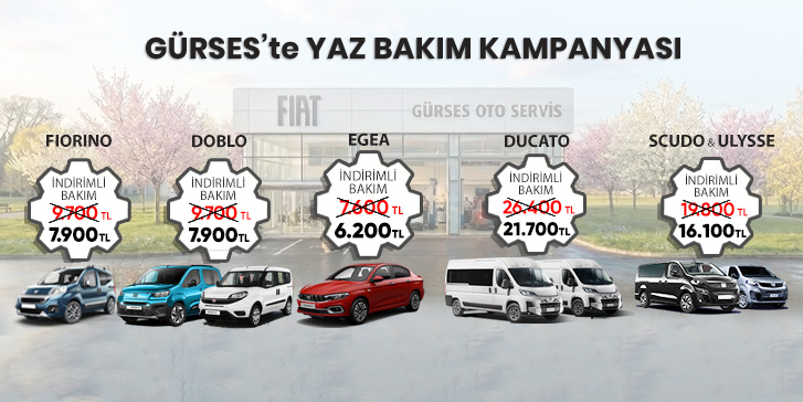 6.200 TL'den başlayan yaz bakım fırsatları Gürses'te!