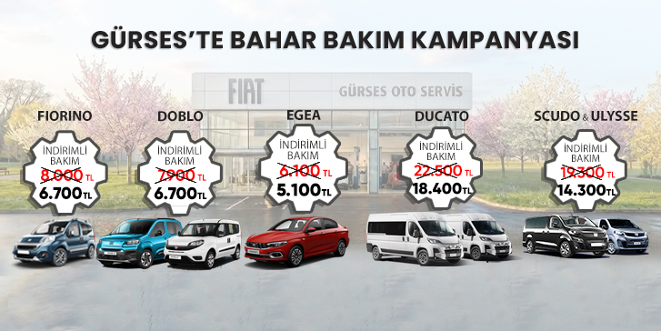 5.100 TL'den başlayan bahar bakım fırsatları Gürses'te!